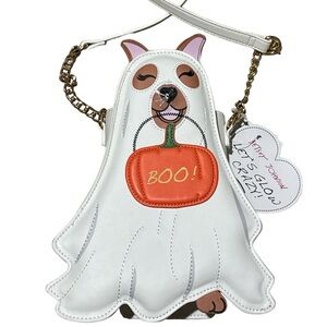 Betsey Johnson Dog Ghost Kitsch Xospooky Glow In The Dark Crossbody Bag NWT/NEW‎